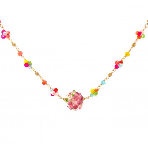 COLLANA CON PALLA FIORI  - 222281344B32