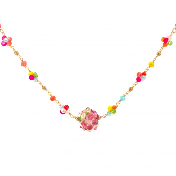 COLLANA CON PALLA FIORI  - 222281344B32