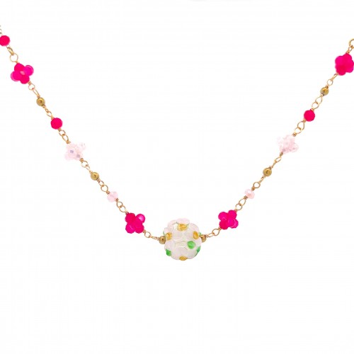 COLLANA CON PALLA FIORI  - 222281344B32