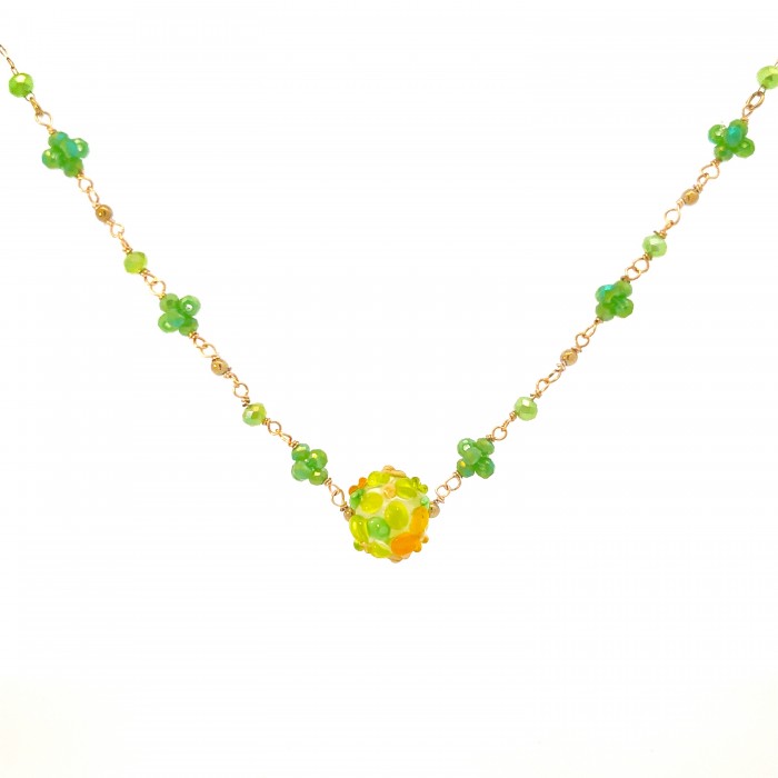 COLLANA CON PALLA FIORI  - 222281344B32