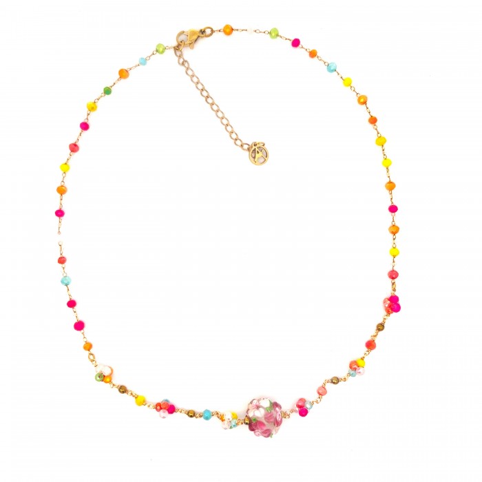 COLLANA CON PALLA FIORI  - 222281344B32