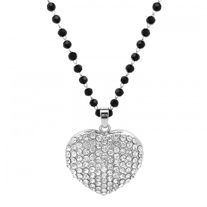 COLLANA CON CUORE DI STRASS - AJJ141291408G95