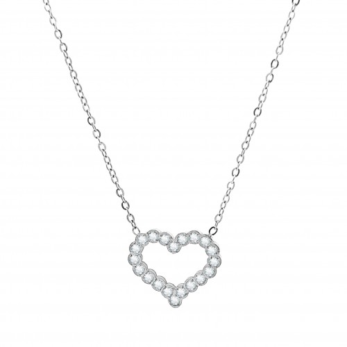 COLLANA GIROCOLLO CUORE DIAMANTATO - GD23704F165