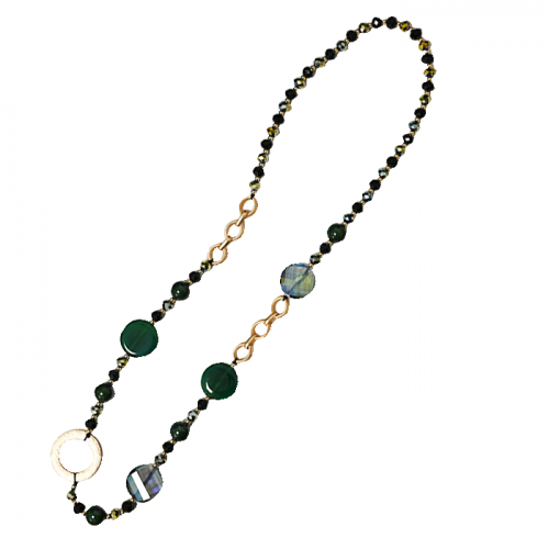 COLLANA LUNGA CON CRISTALLI E PIETRE - HZM24144A263