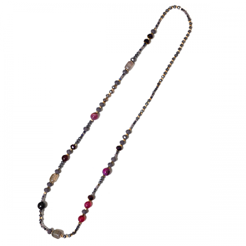 COLLANA LUNGA CON CRISTALLI E PIETRE - HZM24144A266