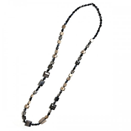 COLLANA LUNGA A FORME GEOMETRICHE CON CRISTALLI E PIETRE - HZM24144A268