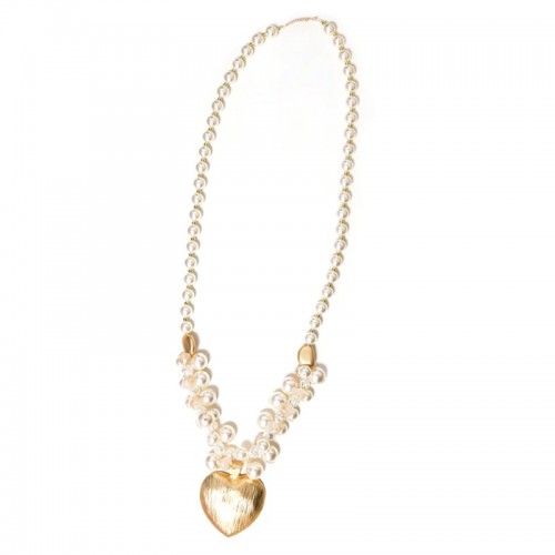 COLLANA LUNGA DI PERLE CON PENDENTE CUORE - HZM24144A861