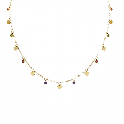 COLLANA CON CUORI E ZIRCONIA - JN2191100C94