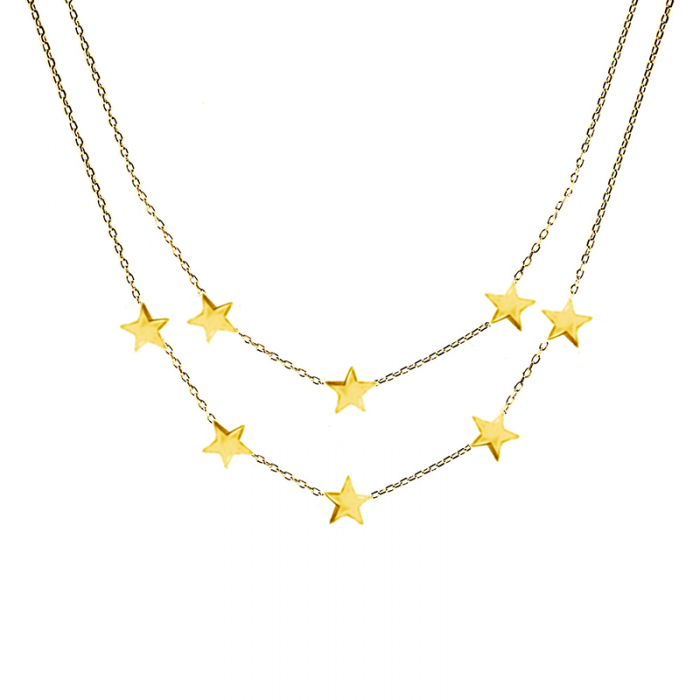 COLLANA GIRACOLLO DOPPIO FILO CON STELLA - JN219188C97