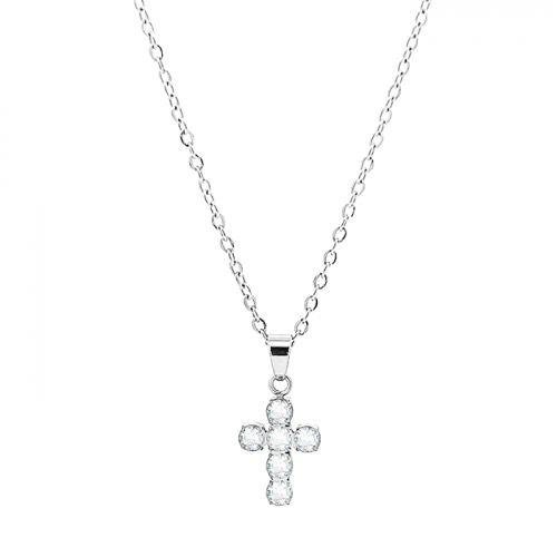 COLLANA CON CROCE IN ZIRCONIA -  JN2352E596