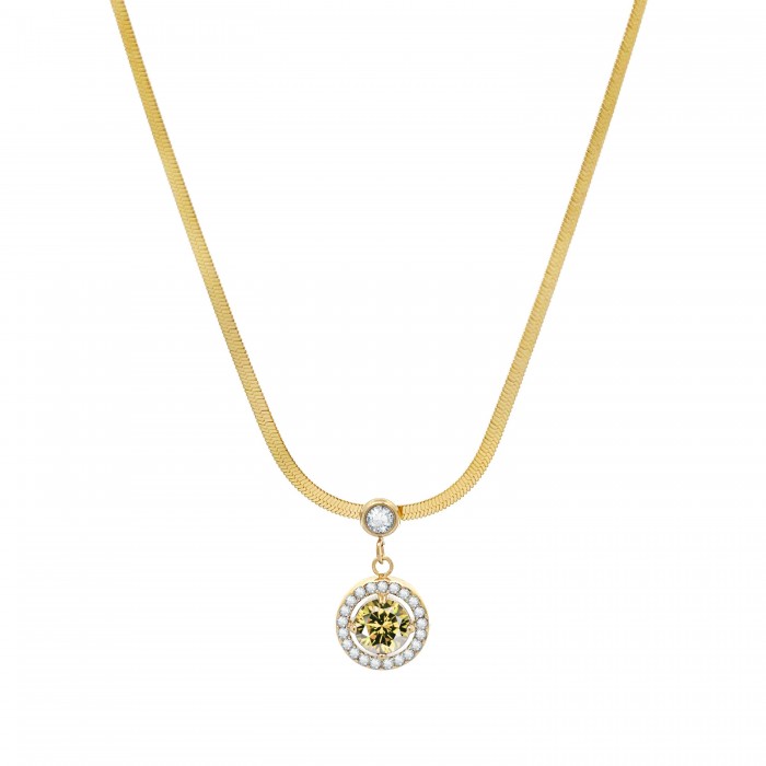 COLLANA SNAKE CON ZIRCONIA TONDO - JN2360F67