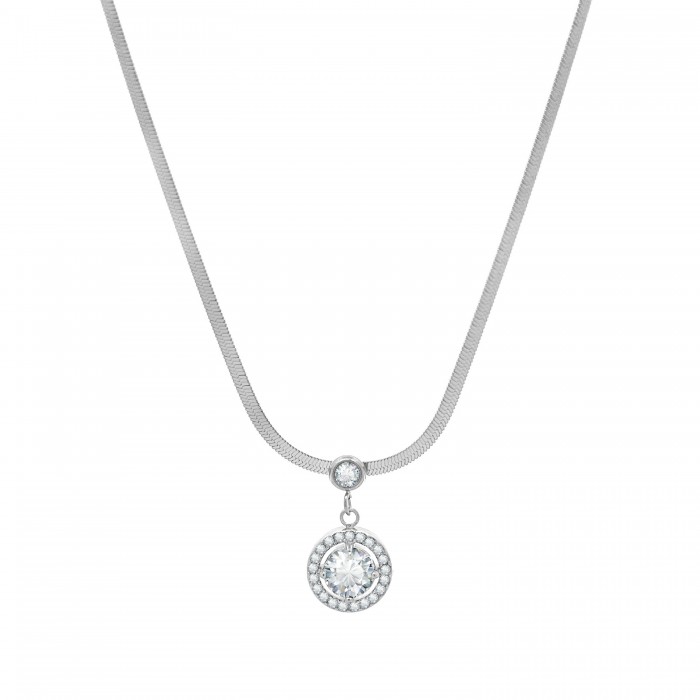 COLLANA SNAKE CON ZIRCONIA TONDO - JN2360F67