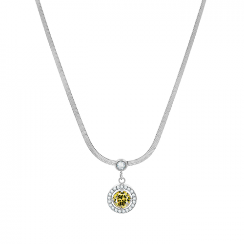 COLLANA SNAKE CON ZIRCONIA TONDO - JN2360F67