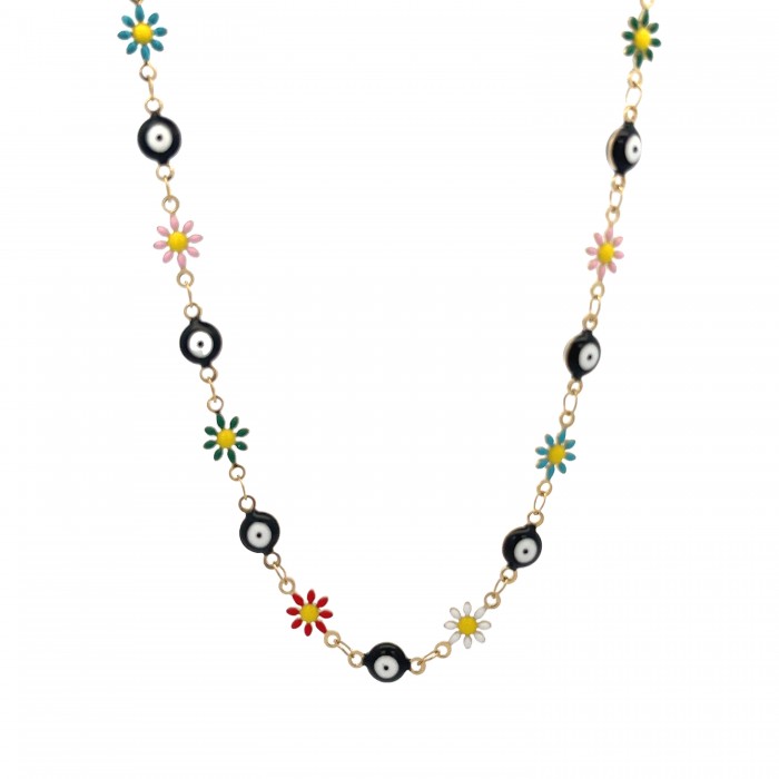 COLLANA CON OCCHI E FIORE - JN23752F151