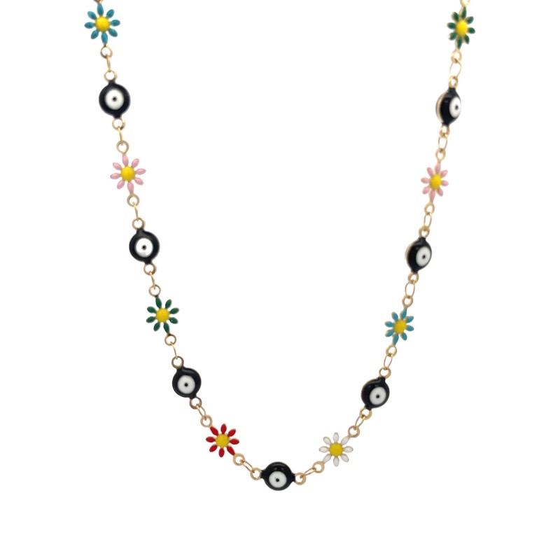 COLLANA CON OCCHI E FIORE - JN23752F151