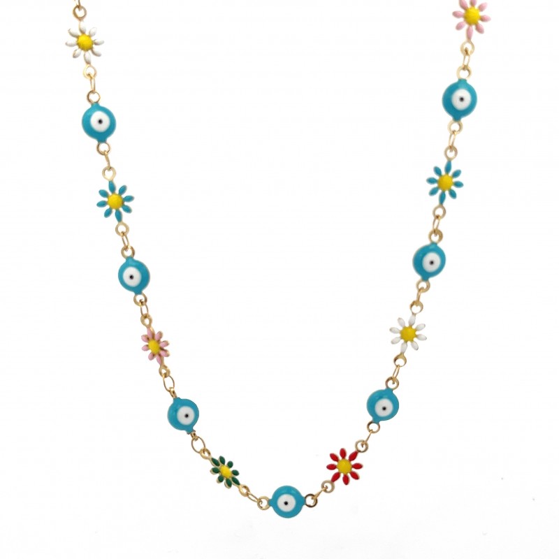 COLLANA CON OCCHI E FIORE - JN23752F151