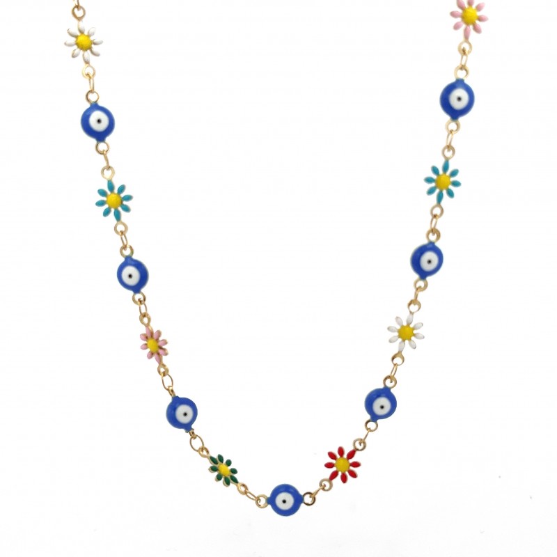 COLLANA CON OCCHI E FIORE - JN23752F151