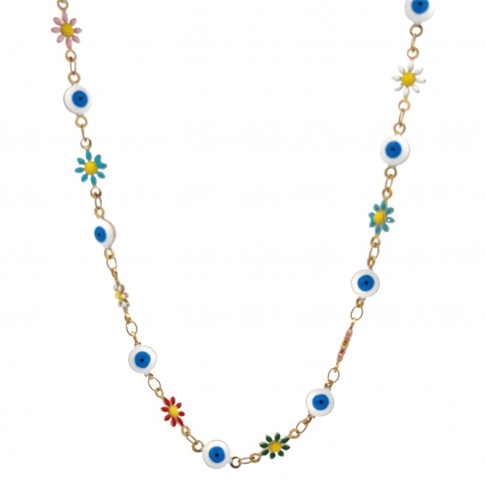 COLLANA CON OCCHI E FIORE - JN23752F151