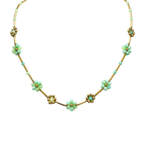 COLLANA DI PERLINE CON FIORI MARGHERITE - NK21124128E30