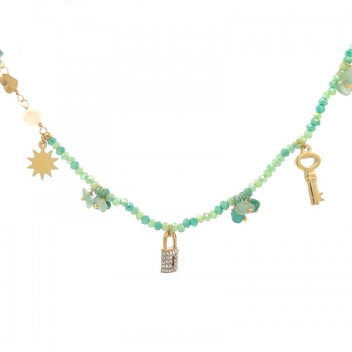 COLLANA CON CRISTALLI E CHARMS PENDENTI - NK21124136E49