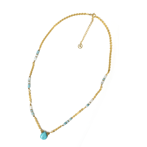 COLLANA GOCCIA CON PERLINE IN PIETRA - NK21124144E62