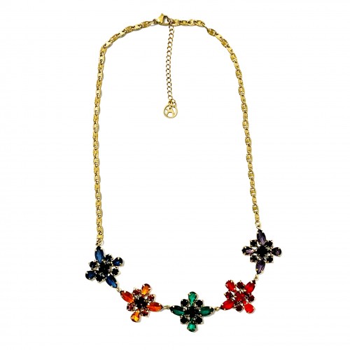 COLLANA CON 5 CRISTALLO FIORE - NK22143D213