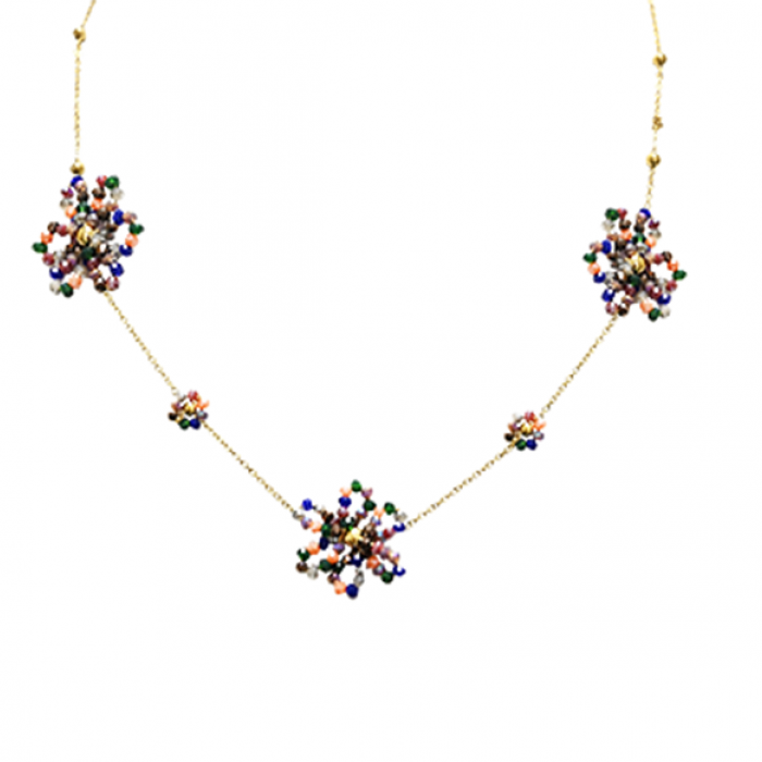 COLLANA CON CRISTALLI A FORMA FIORE - NK22144D135