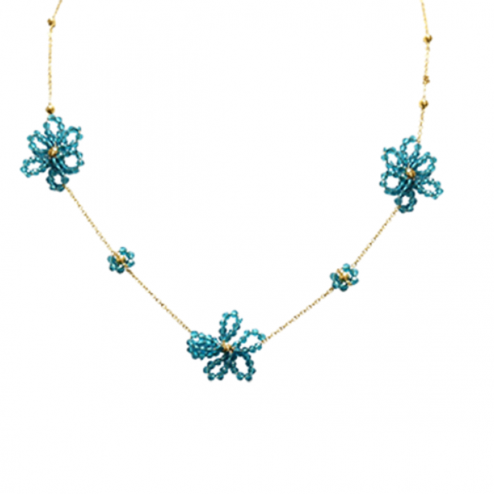 COLLANA CON CRISTALLI A FORMA FIORE - NK22144D135