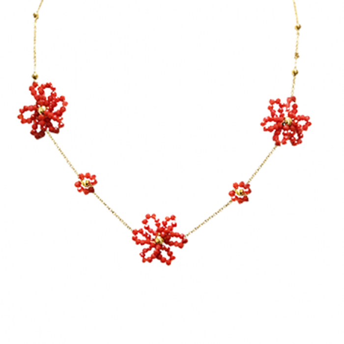 COLLANA CON CRISTALLI A FORMA FIORE - NK22144D135