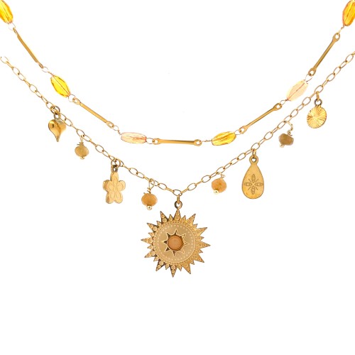 COLLANA CON CRISTALLO PIETRA E SOLE - NK22150D133