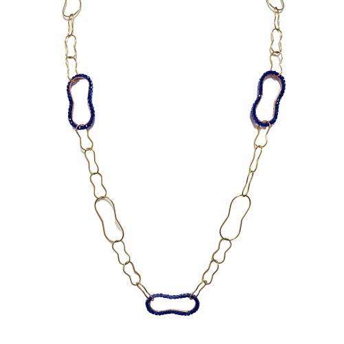 COLLANA LUNGA A CATENA CON CRISTALLI - OL23184E722