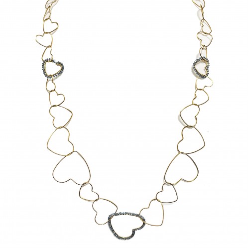 COLLANA LUNGA CON CRISTALLO E CUORE - OL23184E724