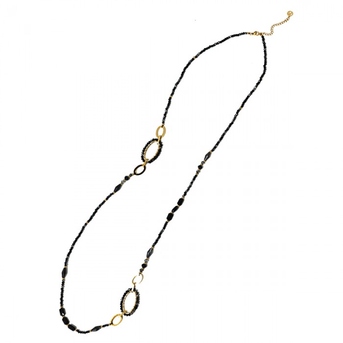 COLLANA LUNGA OVALE CON CRISTALLI - OY24140A424