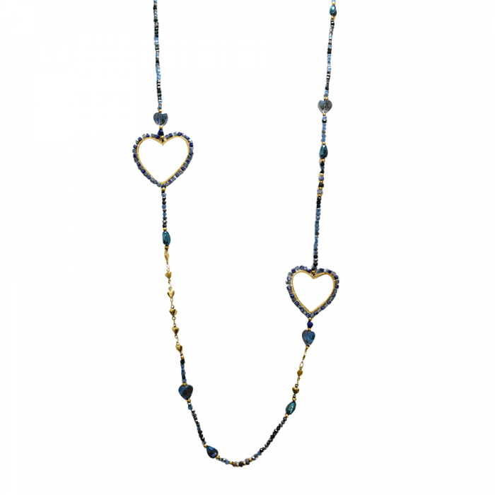 COLLANA LUNGA DI PERLINE CON CUORE - OY24140A427