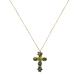 COLLANA CROCE CON CRISTALLI A FORMA FIORE - OY2496A422