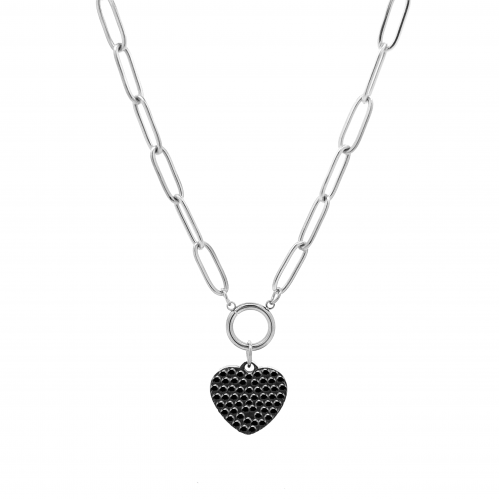 COLLANA A MAGLIA CATENA CON CUORE - PS2010796C19