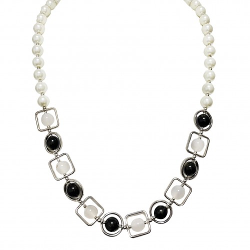 COLLANA CON PERLE E PIETRA - S012441A