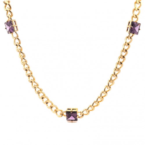 COLLANA CON ZIRCONIA VIOLA - S14512A