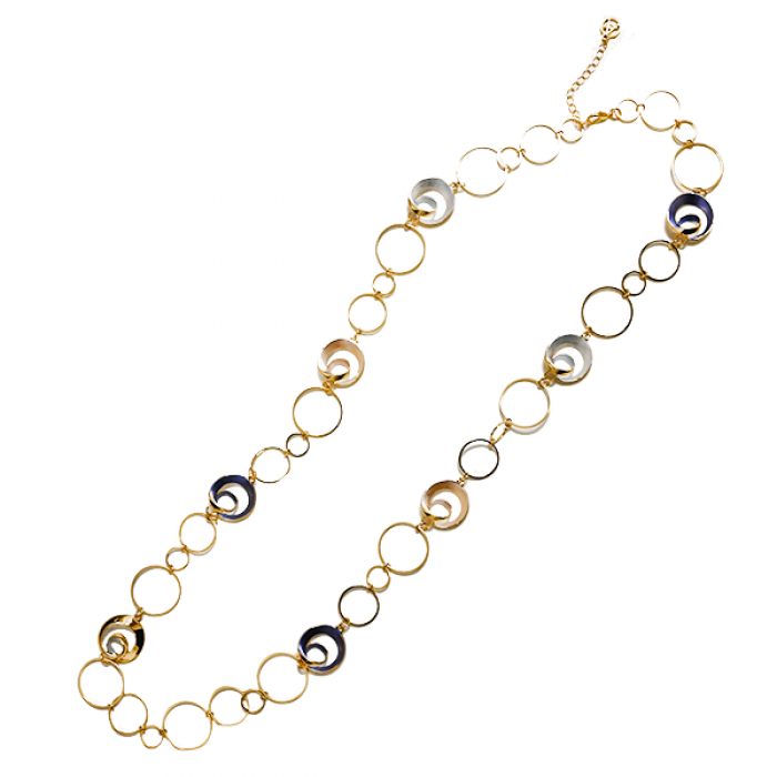 COLLANA LUNGA A CATENA CON SPIRALI SMALTATE - SW231136F90