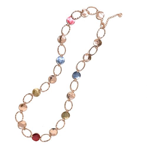 COLLANA LUNGA A CATENA CON DISCHI SMALTATI - SW24124A701