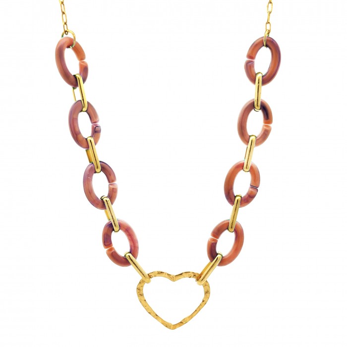 COLLANA IN ACRILICO CON CUORE - WF2388E678