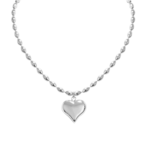 COLLANA CON CUORE BOMBATO - WQ241004A491