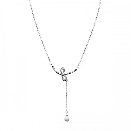 COLLANA A Y CON CIONDOLO FIOCCO E PENDENTE PERLA - XX25012025C14