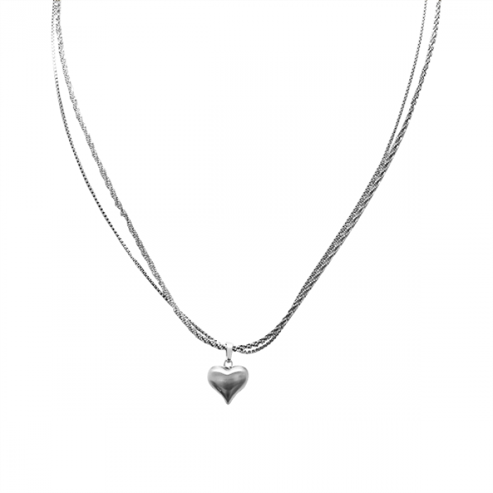 COLLANA A DOPPIO FILO CON CIONDOLO CUORE OPACO - XX25012025C4