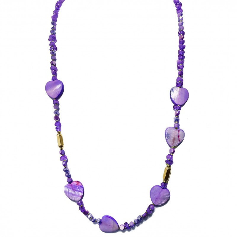 COLLANA LUNGA CON CRISTALLI E CUORI - YNK221184D672