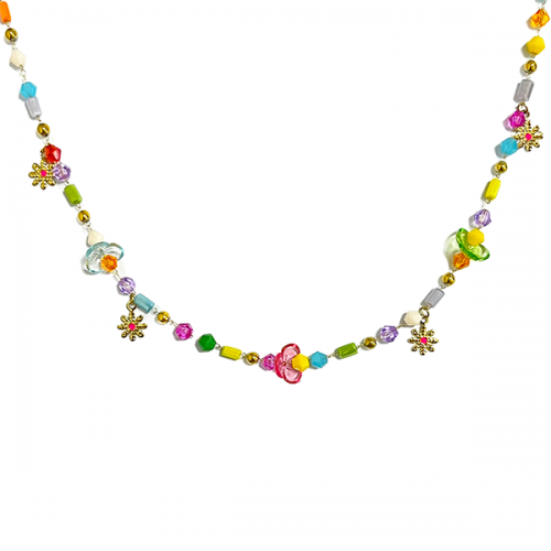 COLLANA GIROCOLLO CON FIORI - YNK23132E304 ORO