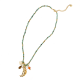 COLLANA PERLINE VERDE CON CIONDOLO CROISSANT - YNK24108A726