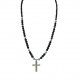 COLLANA LUNGA DA UOMO IN PIETRA CON CROCE - DS2468A246