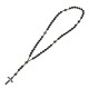 COLLANA ROSARIO LUNGO IN PIETRA CON CROCE IN EMATITE - KM24184A940/941/942