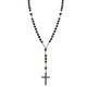 COLLANA ROSARIO LUNGO IN PIETRA CON CROCE IN EMATITE - KM24184A940/941/942